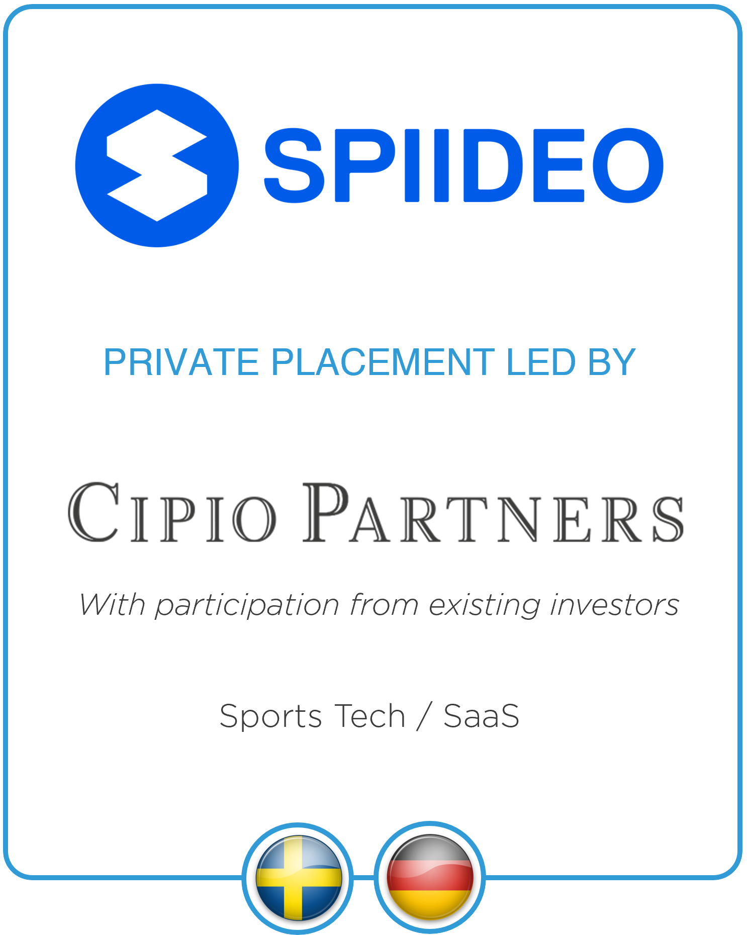 Drake Star Acts as Exclusive Financial Advisor to Spiideo on its Private Placement led by Cipio Partners